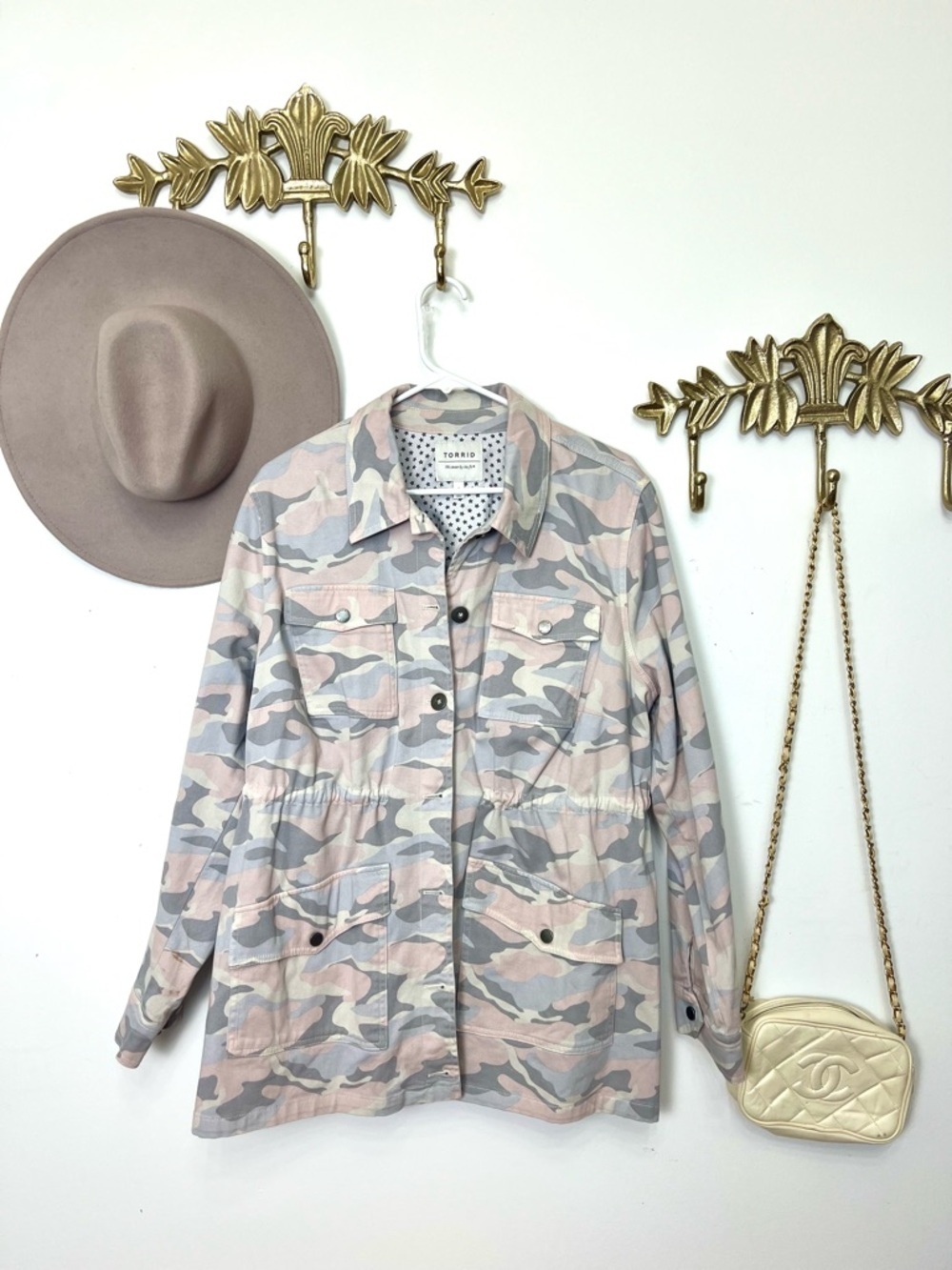 Spring Women's Pink Camo Utility Jacket xl1X